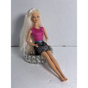 Mattel Late 90's Early 2000's Barbie Doll, Blonde‎ Hair Pink &Multicolored Dress